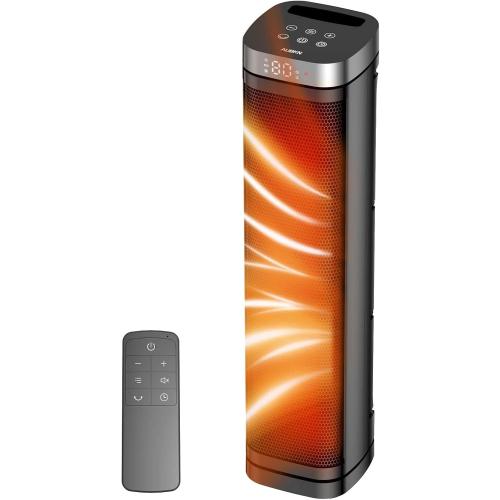 Portable Space Heater, 1500W Ceramic Heating Fan with Thermostat, Remote Control, 3 Heating Modes, 70° Oscillation, Ideal for Office, Home, and Bedroom Use
