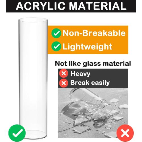 Tall Vases for Centerpieces, Clear Acrylic Cylinder Vase, 4 W x 16 H Round Vase, Decorative Centerpieces Flower Vases for Wedding, Home