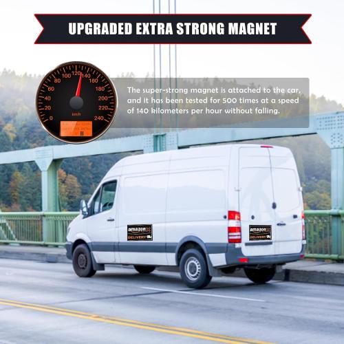 2-Pack Heavy Duty Delivery Driver Car Magnets – Strong Magnetic Signs for Frequent Stops, Waterproof & Reusable Vehicle Decals (Black)