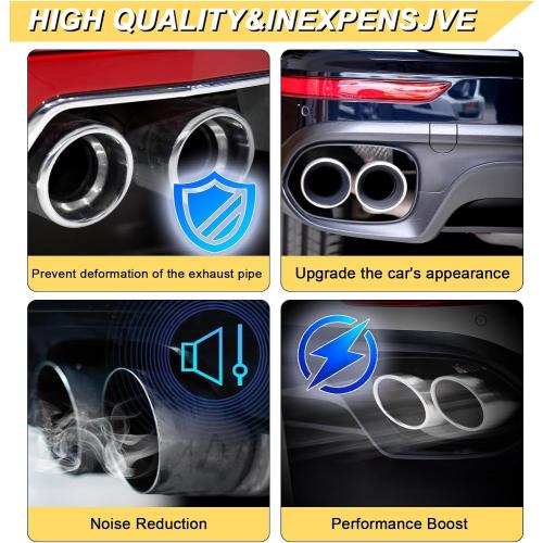 Vurkcy 4 inch Inlet Exhaust Tip, 6 Outlet 12 Overall Length