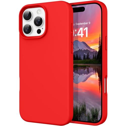 DOMAVER Case for iPhone 16 Pro Max 6.9'' Smooth Liquid Silicone - Red