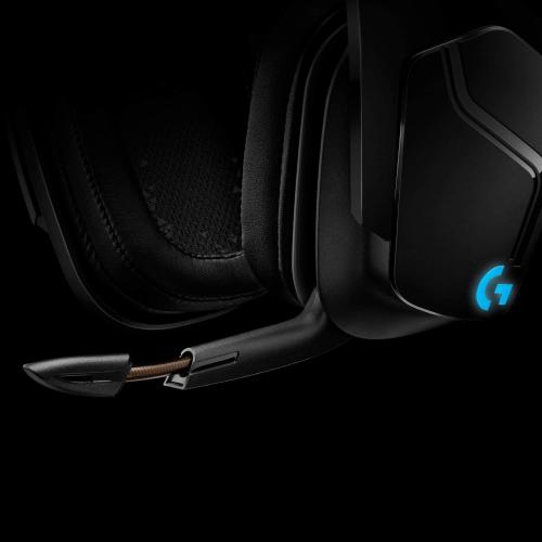Logitech - G935 Wireless 7.1 Surround Sound Over-the-Ear Gaming Headset for PC with LIGHTSYNC RGB Lighting - Black/Blue