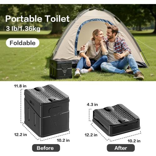 Portable Toilet,Camping Toilet Have Small Foldable Size. It is Compact Portable Toilet for Adults and Children. Suitable for Cars, Hiking, Beaches and Camping