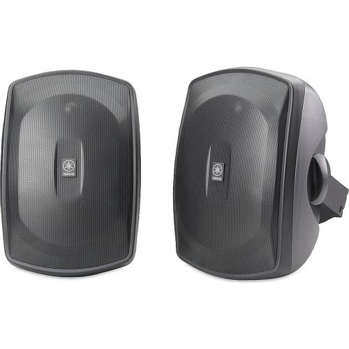 YAMAHA NS-AW390BL Outdoor Speakers (Pair - Black) – Weather-Resistant Patio Speakers with 6.5” Woofer & 1” Dome Tweeter Wall-Mount