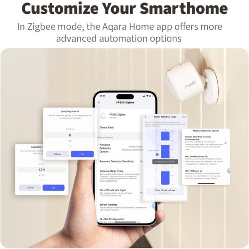Aqara Presence Sensor FP300 Wireless 5-in-1 Motion Sensor with mmWave