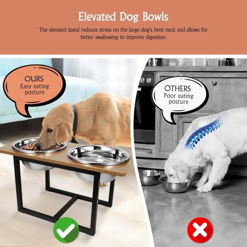 Spacnom Elevated Dog Bowls, Raised Dog Bowls Stand for Large Dogs