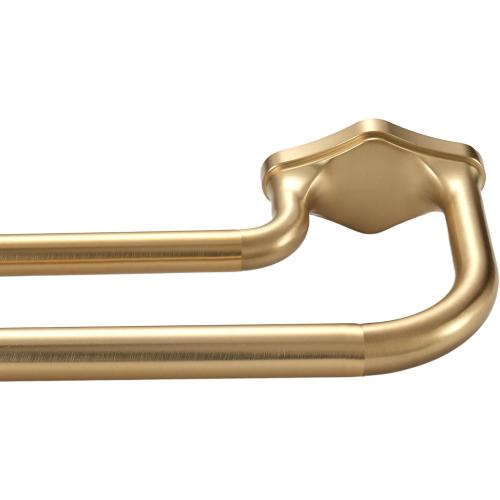 Gold Double Curtain Rods For Windows 28-48 Inch,Heavy Duty Double Curtain Rod with Aluminum Finials and Bracket,Adjustable Double Window Rods For Blackout Or Room Darkening Panels
