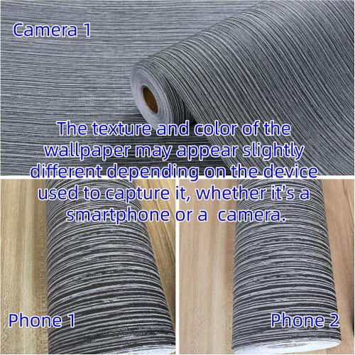 Haimin Grasscloth Wallpaper Textured 24in X 393in Fabric Contact Paper Gray Wall Paper Textured Linen Wallpaper Peel and Stick Self-Adhesive Thick Vinyl Embossed Film Wallpaper (Gray)
