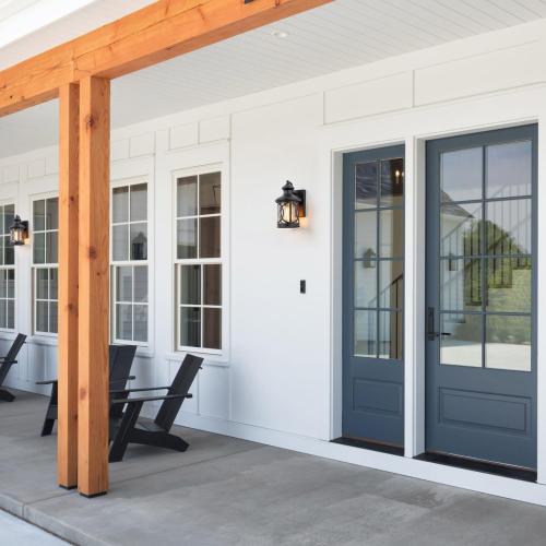 2-Pack Outdoor Wall Lights, Porch Lights, Waterproof Outdoor Wall Sconce, Exterior Light Fixtures Matte Black with Clear Glass Shade for House Garage Patio Front Door Balcony