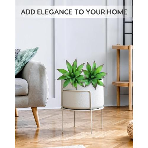 Set of 2 Size 14 Velener Artificial Outdoor Agave Plant - Small Size UV Resistant Fake Agave Plants for Indoor and Outdoor Decor(Purple, 14 Inch)-2 Pack