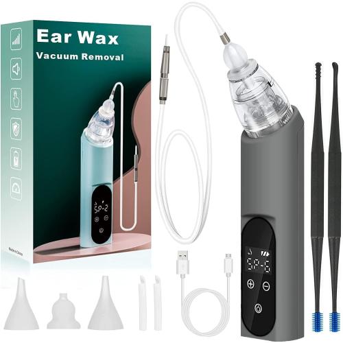 Ear Wax Vacuum Removal Tool, 6 Gear Strong Suction Electric Ear Cleaner Ear Vacuum Wax Remover, USB Charge Ear Wax Suction Removal Kit, Ear Wax Suction Remover Device for Adults and Kids