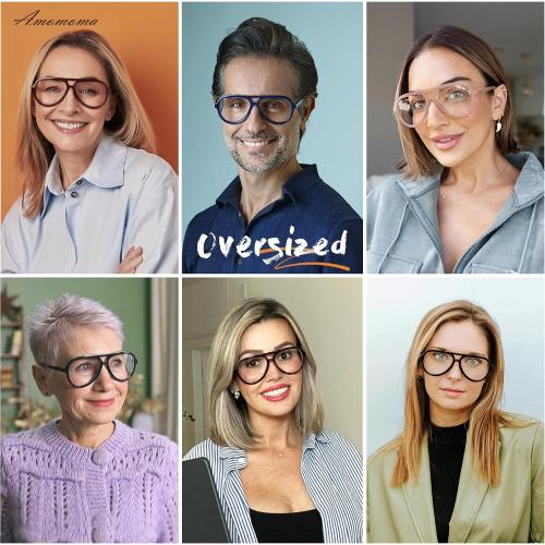 AMOMOMA 3 Pack Retro Oversized Aviator Reading Glasses for Women Men,Classic Large Reader Blue Light Computer Frame AM6111