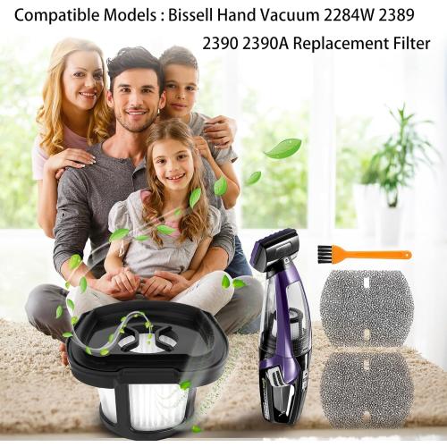 4-Pack Handheld Vacuums 2390A Replacement Filter for Bissell Hand Vacuum