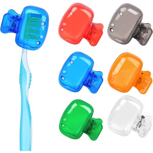 6 Pack Toothbrush Covers Portable Toothbrush Coverings Clips for Protector Tooth Brush Storage Head Cover Cap for Kids Bathroom Home Travel Tooth Brush Case