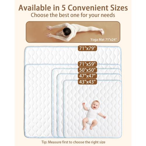 Baby Play Mat, 50x50 Playpen Mat with Machine Washable