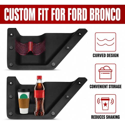 Mabett Front Door Pockets Storage Set for 2021-2026 Ford Bronco Accessories