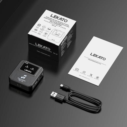 LEKATO Wireless in-Ear Monitor MS-20 Charging, with 1Transmitter, 2.4G IEM System Auto-Pairing, OTG Support, One to More, in-Ear Monitoring for Studio,Live,Singer,Band (1 Transmitter)