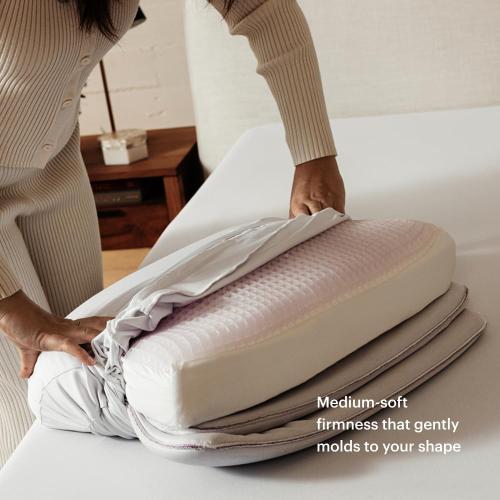 Purple DreamLayer Pillow -  - Cooling Memory Foam Alternative Neck Pillow, Soft Contour-Hugging GelFlex Grid and MicroAir Foam, Adjustable Loft, Pressure-Relieving Support