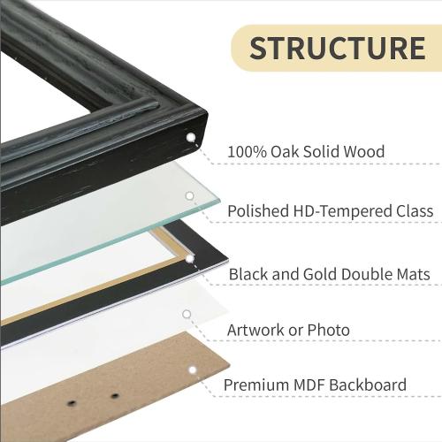 COLOR BROWN ❗❗5x7 USA Natural Oak Wood Picture Frame Matted to 4x6, 1 Pack | Thickened and Widened, Mortise & Tenon,Real HD Tempered Glass, Tabletop or Wall Mount Display Includes Wall Kit