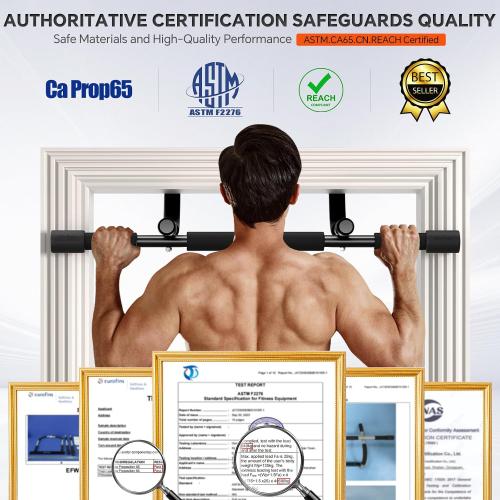 Ally Peaks Pull Up Bar for Doorway | Thickened Steel Max Limit 440 lbs Upper Body Fitness Workout Bar| Multi-Grip Strength for Doorway | Indoor Chin-Up Bar Fitness Trainer for Home Gym Portable
