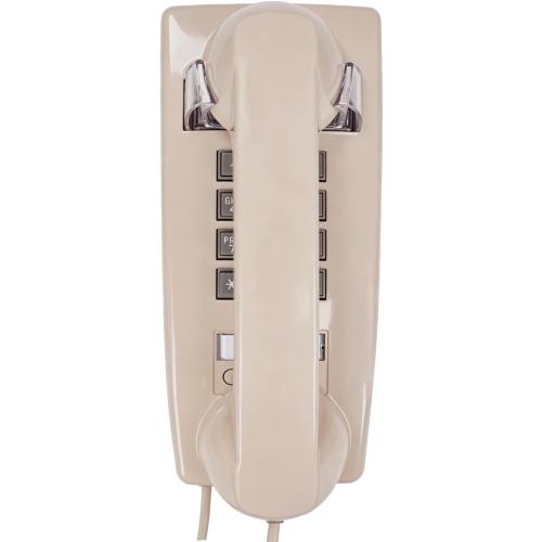 Updated Retro Wall Phone Landline Ringer On/Off, New 2544 Wall Telephone,Vintage Wall Telephone with Metal Base, Old Wall Phones for Landline, Plug and Play, Wall Mounted Phone for Home,Beige