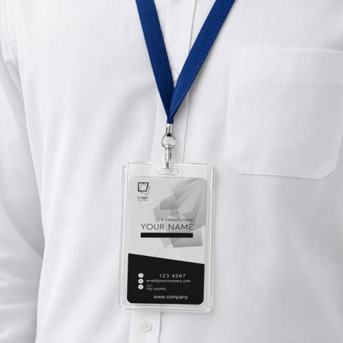 40 Pack Vertical 2-Card Badge Holder with Thumb Slots
