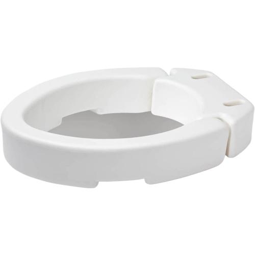 Elongated Raised Toilet Seat Riser, 3.5‑Inch Height, 300 Lb Weight Capacity, Hinged Design, Mobility Assistance Replacement Accessory For Elongated‑Bowl Bathrooms