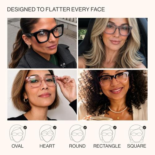 CCVOO 1.0 Style Reading Glasses for Women, Stylish Eyeglasses, Blue Light Readers for Women, Cheaters, (A1 Mix)
