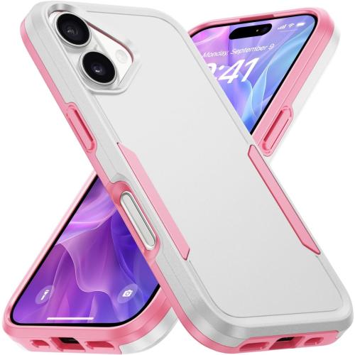 Designed for iPhone 17 Case, Dual Layer Heavy Duty Shockproof Protective Phone Cases Cover, Military Grade Drop Protection, White