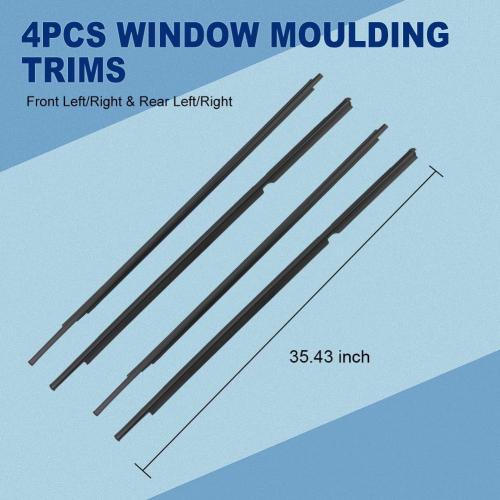 Door Window Moulding Weatherstrip Compatible with Toyota Yaris 2005-2011 | Replacement for Vitz 2005-2010, Outer Weather Stripping Trim Seal, Replace 68160-52110, 68210-52110, 68180-52100, 68230-52100