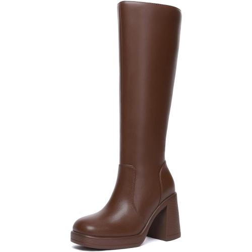 SIZE 7.5‼️Athlefit‼️ Knee High Boots Women Wide Calf Platform Boots with Side Zipper