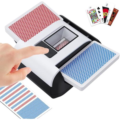 Automatic Card Shuffler - One-Press AUTO & Manual Mode, Electric Shuffling Machine for 1-2 Decks, Low Noise