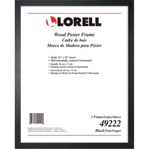 Lorell LLR49222 28 x 22 in. Solid Wood Poster Frame, Black