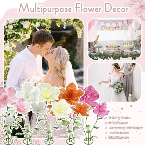 Giant Artificial Fake Flowers, Waterproof 3D Wedding Party & Home Decor