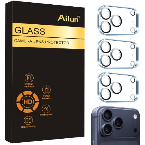 Ailun 3 Pack Camera Lens Protector for iPhone 17 Pro Max,Tempered Glass,9H Hardness,Ultra HD,Anti-Scratch,Case Friendly,Does not Affect Night Shots[Not for iPhone 17/17 Pro/iPhone Air]