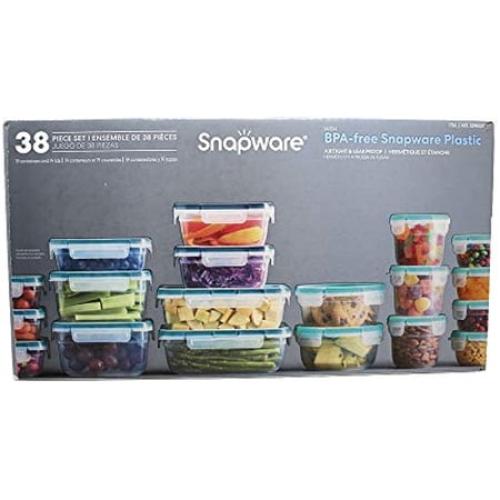 Snapware 38 Pieces Food Storage Airtight & Leak Proof Lids BPA Free Plastic