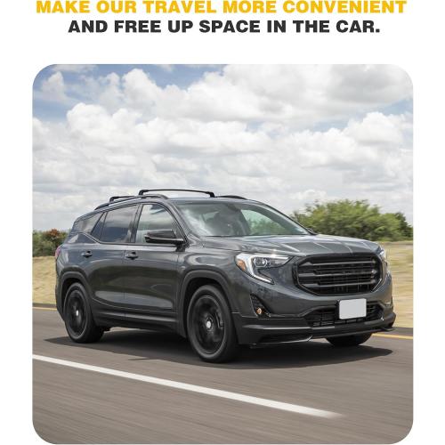 220lbs Cross Bar Roof Rack Fit for GMC Terrain 2018-2024 Cargo Carrier Crossbar Rooftop Accessories (with Side Roof Rails)