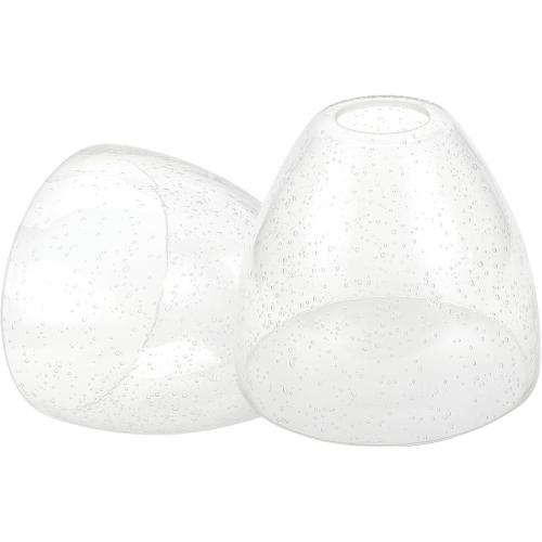 3 Pack Clear Seeded Bubble Bell Glass Lamp Shade Replacement, 1-5/8 Fitter