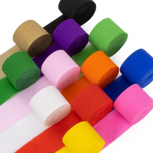 MAQIHAN Party Crepe Paper Streamers - 12 Rolls 984ft Rainbow Crepe Paper Halloween Thanksgiving Christmas Valentine's St. Patrick's July 4th Patriotic Independence Day Wedding Baby Shower Decorations