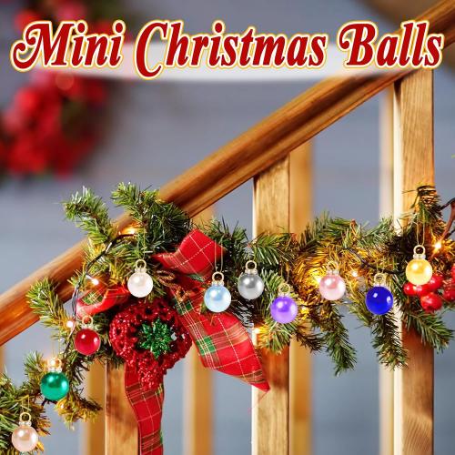120 PCS Mini Christmas Balls Ornaments,0.6/16mm Miniature Glitter Balls,Hanging Ornament Pendants for Xmas Tree,DIY Craft,Outdoor Indoor Decor(10 Colors)