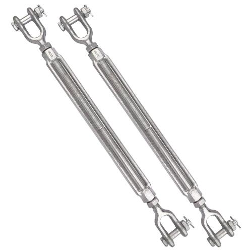 5/8 x 12 Inch Turnbuckle, Forged Galvanized Steel Jaw and Jaw Turnbuckles for Cable Rail Rigging Rope Chain, 3,500 lbs Working Load Limit, 2PCS (5/8 X 12)