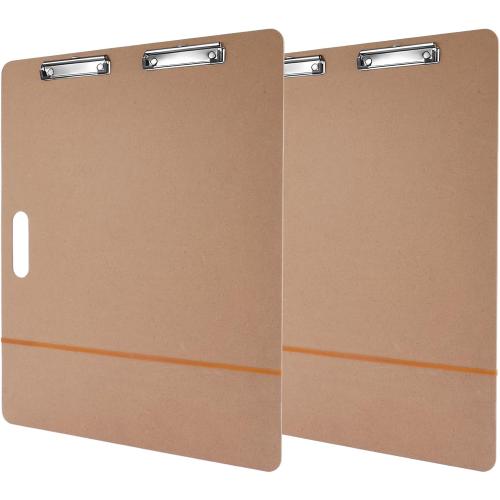 2pcs 18 x 24 Artist Sketch Tote Board, Lightweight Hardboard Drawing Board with Clips and Handle for Art, Sketching, Travel, Classroom,Studio or Field Use