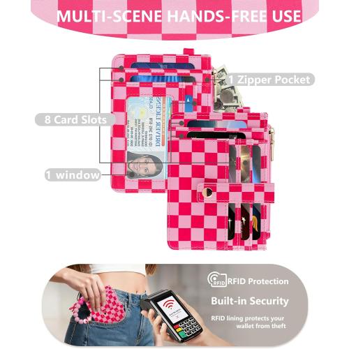 Wristlet Wallet for Women, Keychain Wallet with AirTag Holder