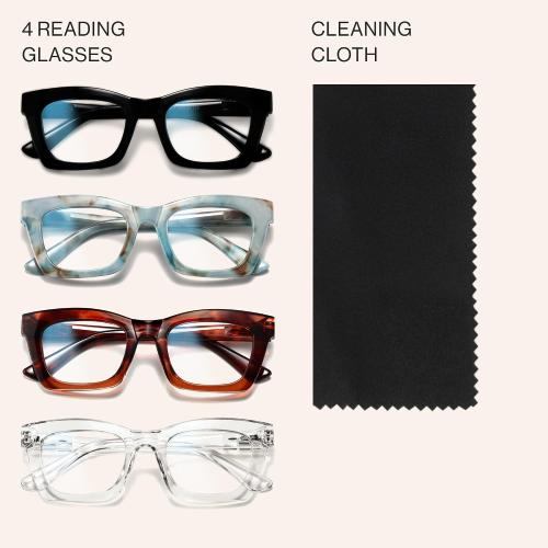 CCVOO Stylish Reading Glasses for Women, Stylish Eyeglasses, Blue Light Readers, Cheaters