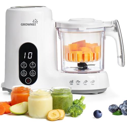 Grownsy Baby Food Maker, Steamer & Blender Baby Food Processor, White