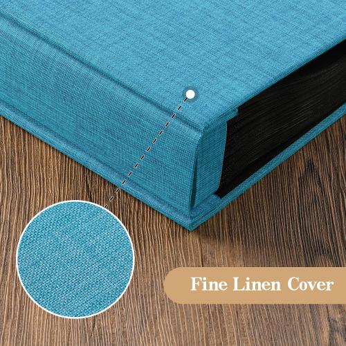 potricher Small 8x10 Photo Album, 160 Pockets, Linen Cover, Blue