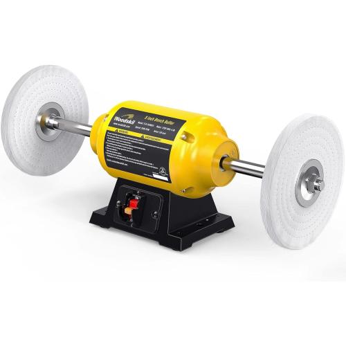 3/4HP Bench Buffer Polisher 4.8A, 8 inch Jewelry Buffer Polisher Machine, 3600 RPM Powerful Bench Polisher with Dual cotton Wheels for Jewelry, Metal, Wood, Jade, Knife, Plastic