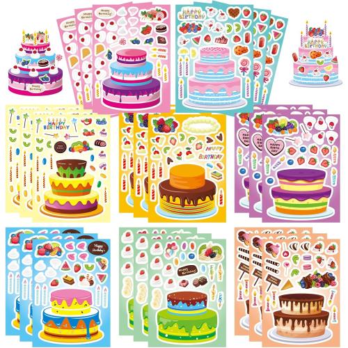 Make-a-Birthday Cake Sticker for Kids Make Your Own Birthday Cake Stickers