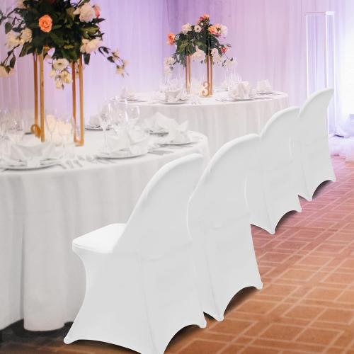 HAINARverS Folding Chair Covers for Wedding, 10PCS White