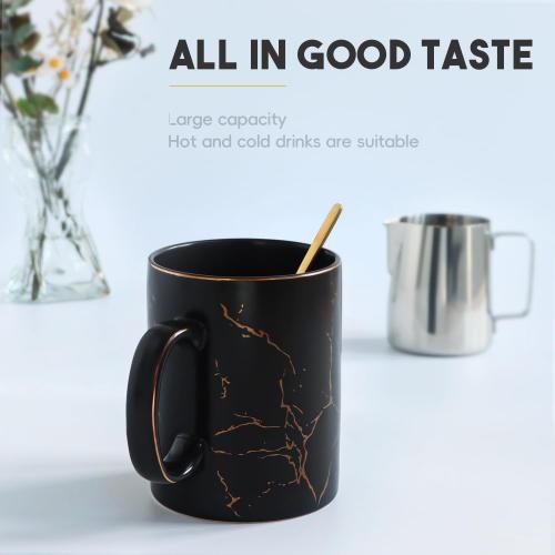 harebe 24 OZ Ceramic Extra Large Black Coffee Mug with Handle,Oversized Hot Tall Latte Mugs,Dishwasher Safe Big Capacity Giant Mug for Men Women